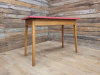Vintage Side Table Formica Top 1960s Red Retro Tapered Legs Small Desk