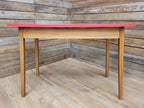 Vintage Side Table Formica Top 1960s Red Retro Tapered Legs Small Desk