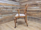 Edwardian Oak Queen Anne Style Carver Armchair Shell Carved Back