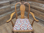 Edwardian Oak Queen Anne Style Carver Armchair Shell Carved Back