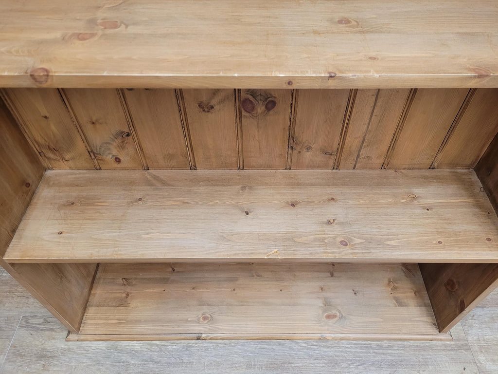 Vintage Solid Pine Open Bookcase Country House Farmhouse Shelving