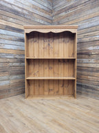 Vintage Solid Pine Open Bookcase Country House Farmhouse Shelving