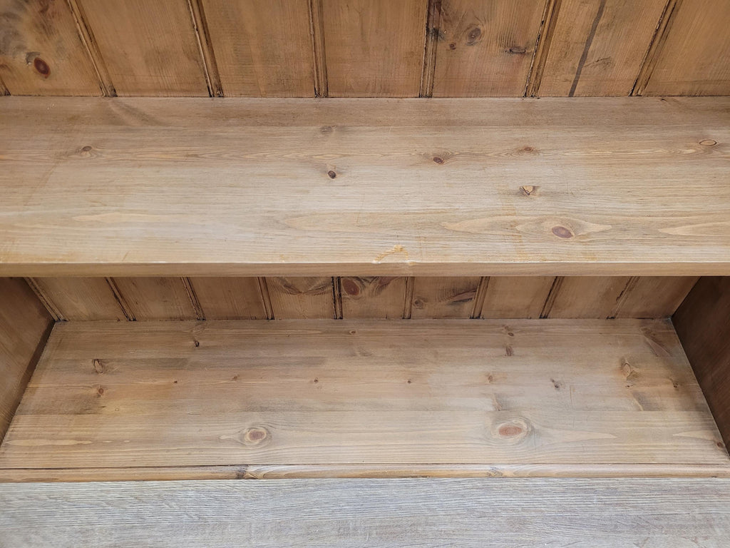 Vintage Solid Pine Open Bookcase Country House Farmhouse Shelving