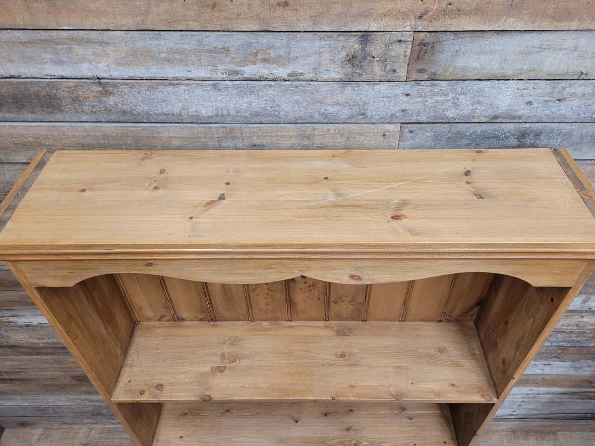 Vintage Solid Pine Open Bookcase Country House Farmhouse Shelving