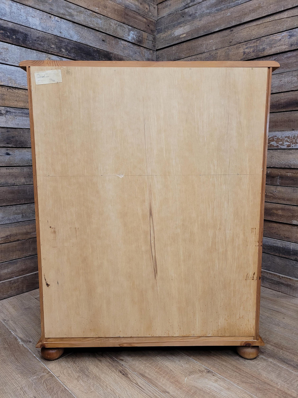 Vintage Solid Pine Bureau Writing Desk Three Drawer Secretary