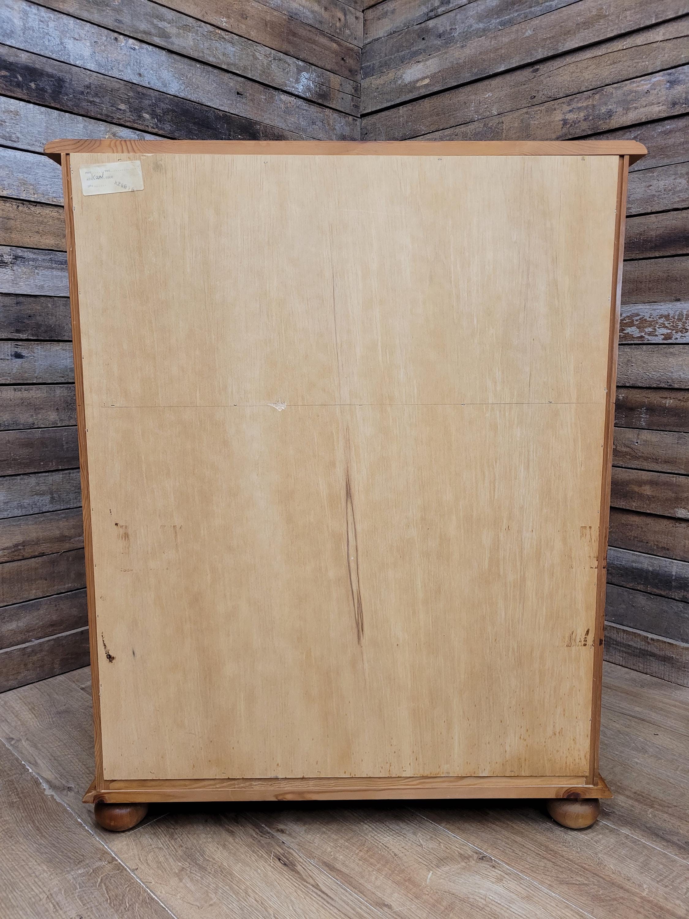 Vintage Solid Pine Bureau Writing Desk Three Drawer Secretary
