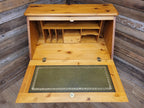 Vintage Solid Pine Bureau Writing Desk Three Drawer Secretary