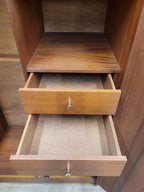 Mid Century Teak Wardrobe Double Door Fitted Interior