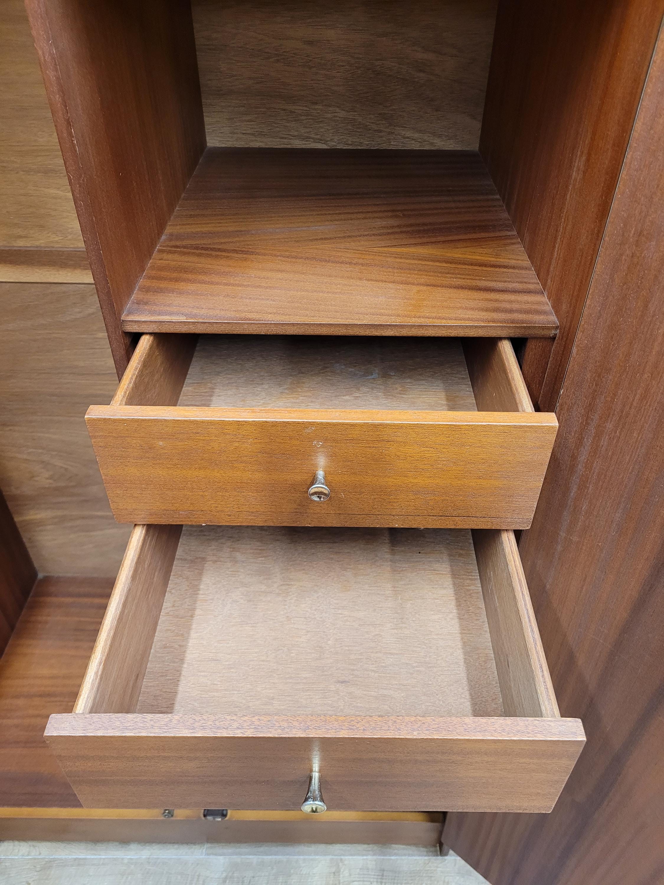 Mid Century Teak Wardrobe Double Door Fitted Interior