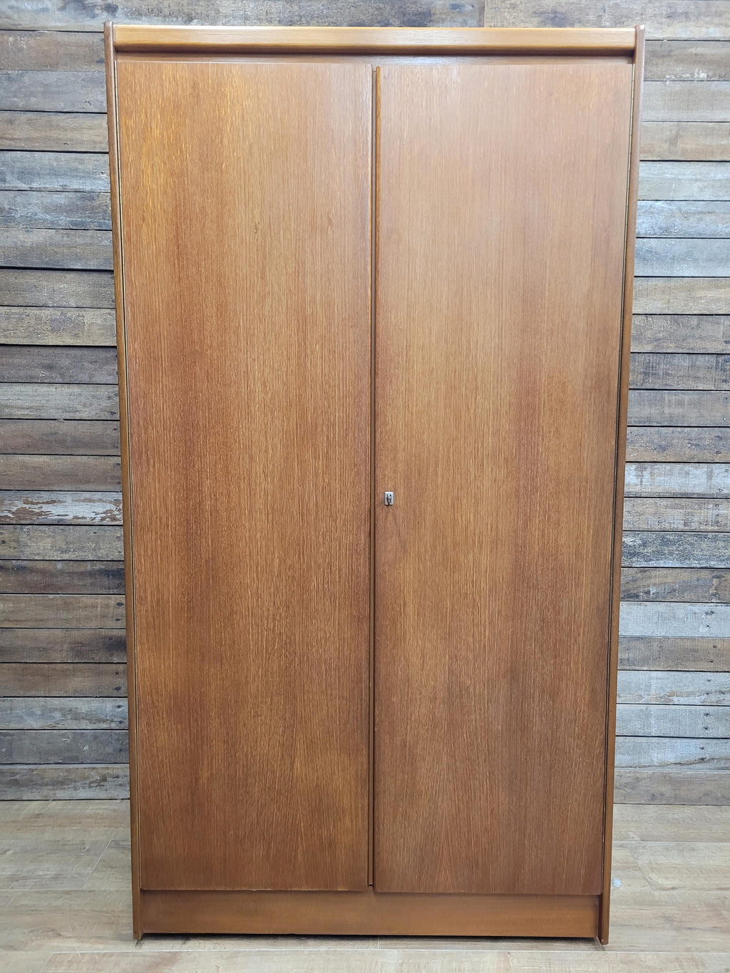 Mid Century Teak Wardrobe Double Door Fitted Interior
