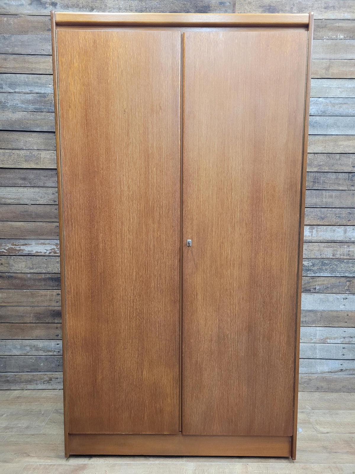 Mid Century Teak Wardrobe Double Door Fitted Interior