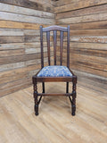 Arts And Crafts Oak Dining Chair Slat Back Upholstered Seat