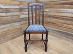 Arts And Crafts Oak Dining Chair Slat Back Upholstered Seat