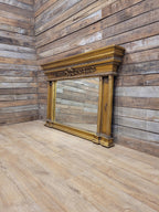 Regency Style Giltwood Overmantel Mirror Architectural Classical Frame