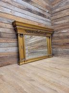 Regency Style Giltwood Overmantel Mirror Architectural Classical Frame