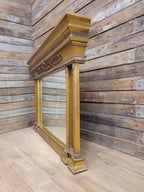 Regency Style Giltwood Overmantel Mirror Architectural Classical Frame
