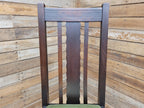 Edwardian Oak Barley Twist Dining Chair Green Velour Upholstered Seat