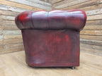Vintage Chesterfield Oxblood Leather Club Armchair Button Back
