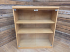 Oak Effect Glazed Display Cabinet Adjustable Shelves Two Available