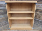 Oak Effect Glazed Display Cabinet Adjustable Shelves Two Available