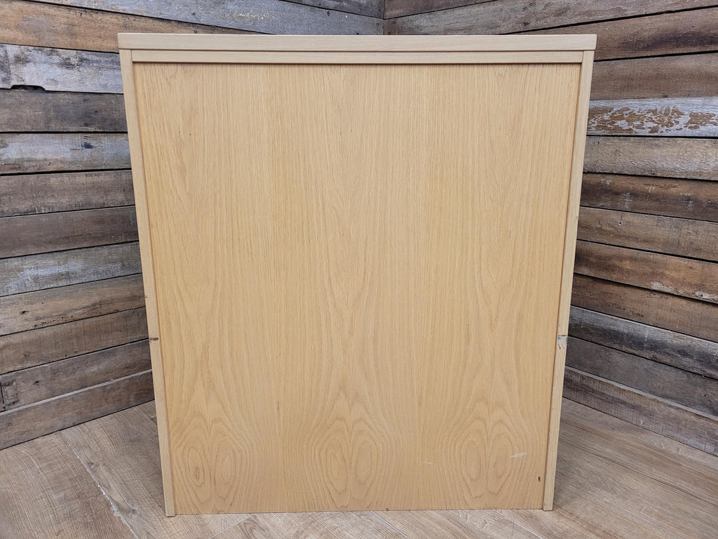 Oak Effect Glazed Display Cabinet Adjustable Shelves Two Available