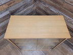 Oak Effect Glazed Display Cabinet Adjustable Shelves Two Available