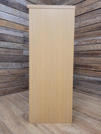 Oak Effect Glazed Display Cabinet Adjustable Shelves Two Available