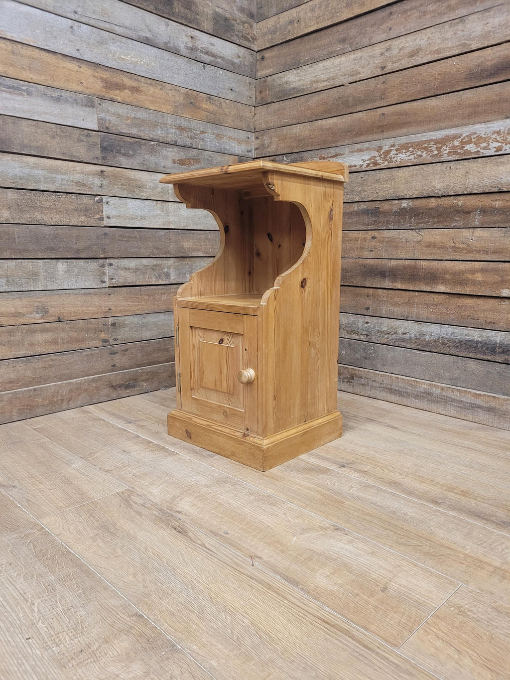 Victorian Pine Pot Cupboard Bedside Cabinet Open Shelf