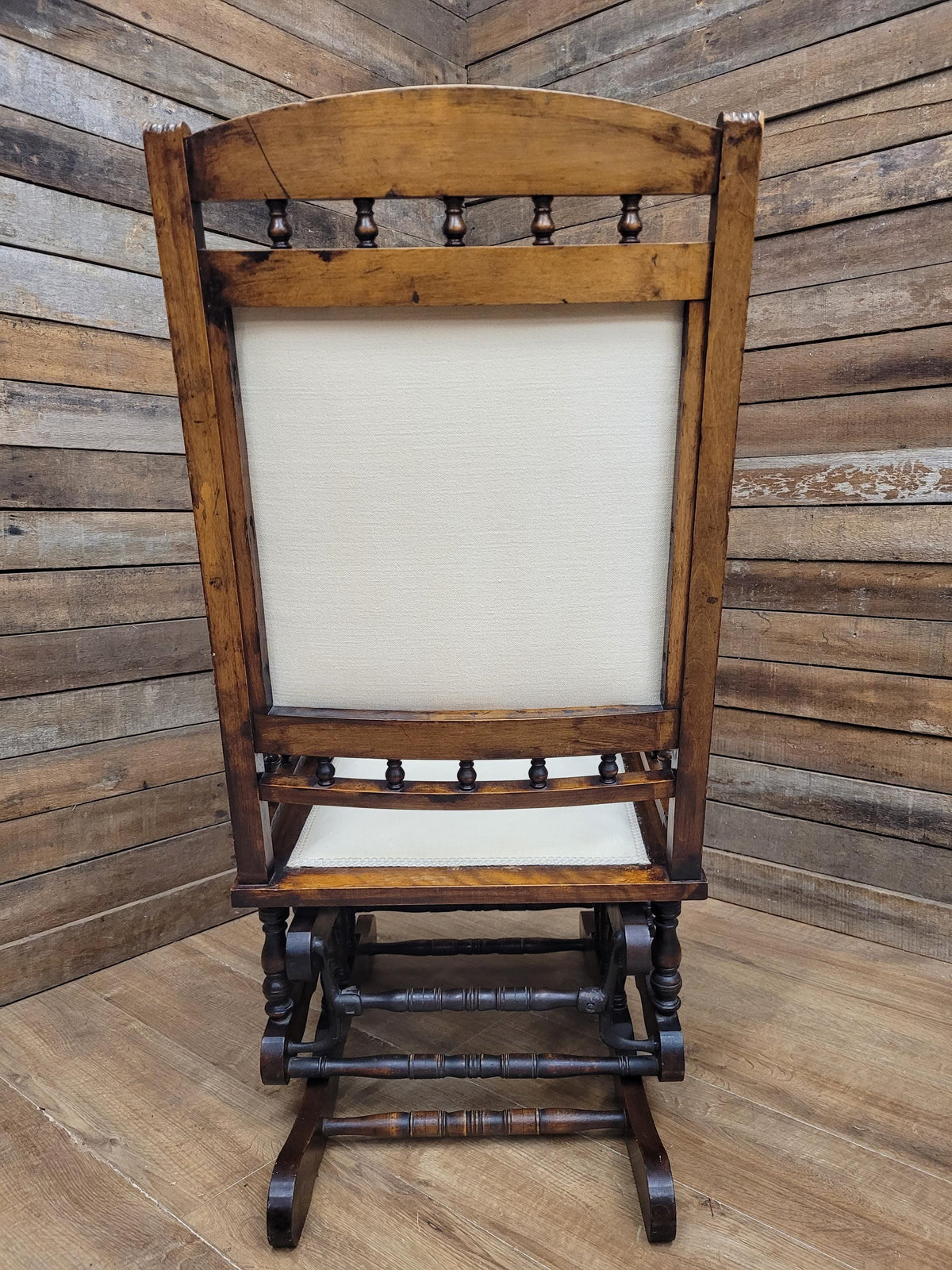 Antique American 19th Century Walnut Platform Rocking Armchair