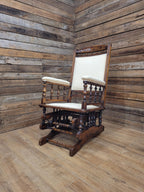 Antique American 19th Century Walnut Platform Rocking Armchair