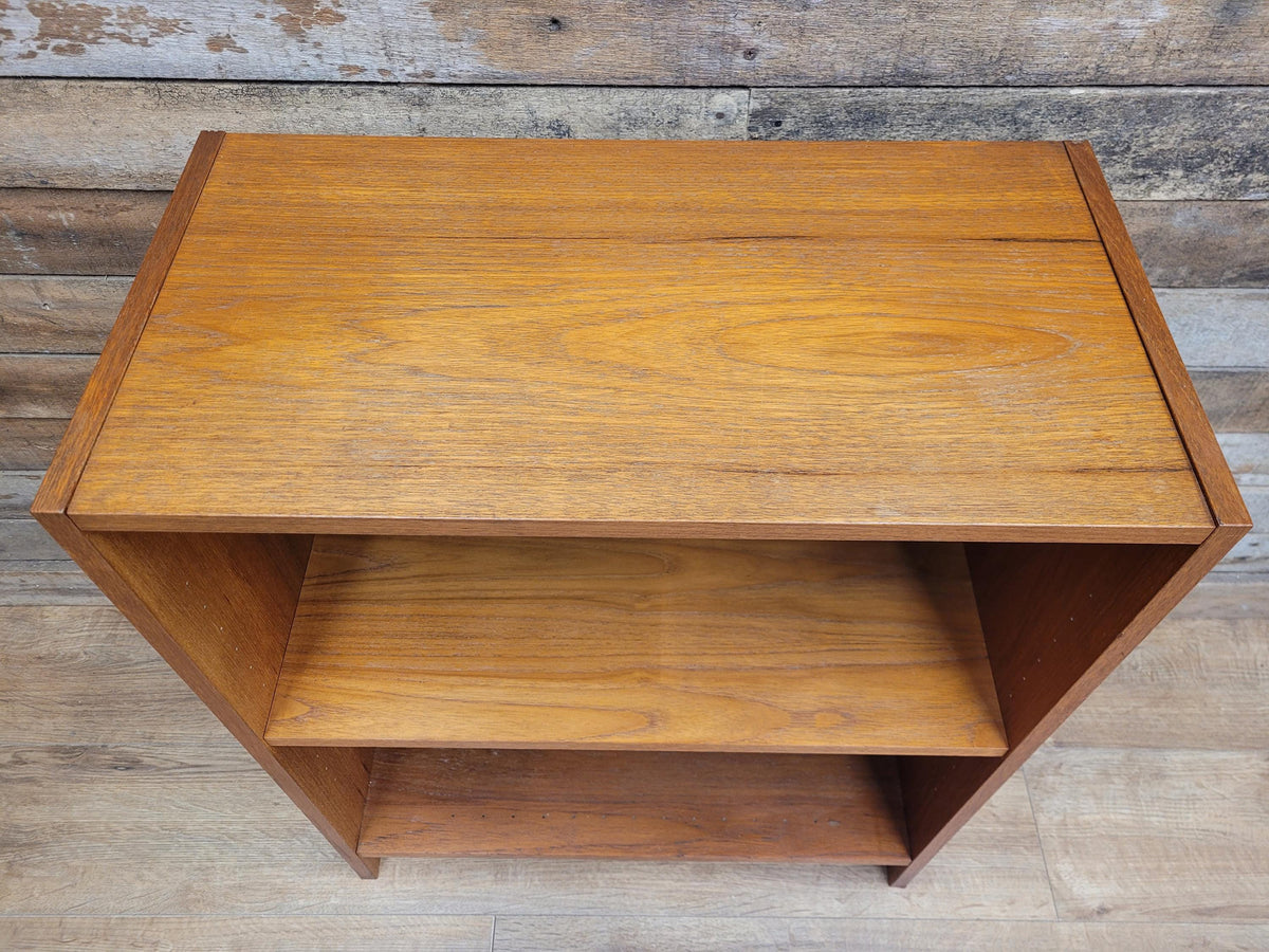 Mid Century Teak Open Bookcase Adjustable Shelf