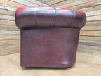 Vintage Chesterfield Oxblood Leather Club Armchair Button Back
