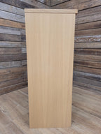 Oak Effect Glazed Display Cabinet Adjustable Shelves Two Available