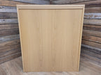 Oak Effect Glazed Display Cabinet Adjustable Shelves Two Available