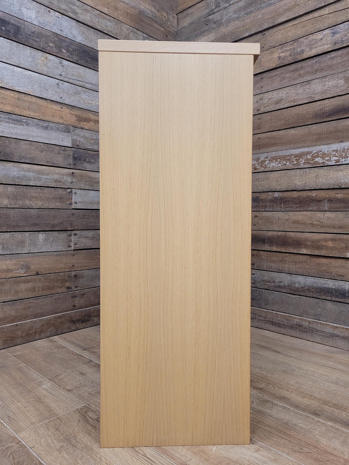 Oak Effect Glazed Display Cabinet Adjustable Shelves Two Available