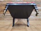 Victorian Ebonised Gothic Revival Nursing Chair Moroccan Fabric Brass Castors
