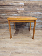Mid Century Teak Extending Dining Table Pull Out Leaves Removable Legs