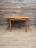 Mid Century Teak Extending Dining Table Pull Out Leaves Removable Legs