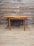 Mid Century Teak Extending Dining Table Pull Out Leaves Removable Legs