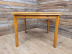 Mid Century Teak Extending Dining Table Pull Out Leaves Removable Legs