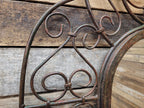 Reclaimed Architectural Wrought Iron Grille Mirror Early Mid Century