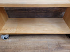 Solid Oak Finger Joint Media Unit TV Stand Industrial Castors