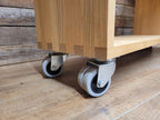 Solid Oak Finger Joint Media Unit TV Stand Industrial Castors