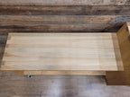 Solid Oak Finger Joint Media Unit TV Stand Industrial Castors