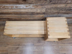 Solid Oak Finger Joint Media Unit TV Stand Industrial Castors