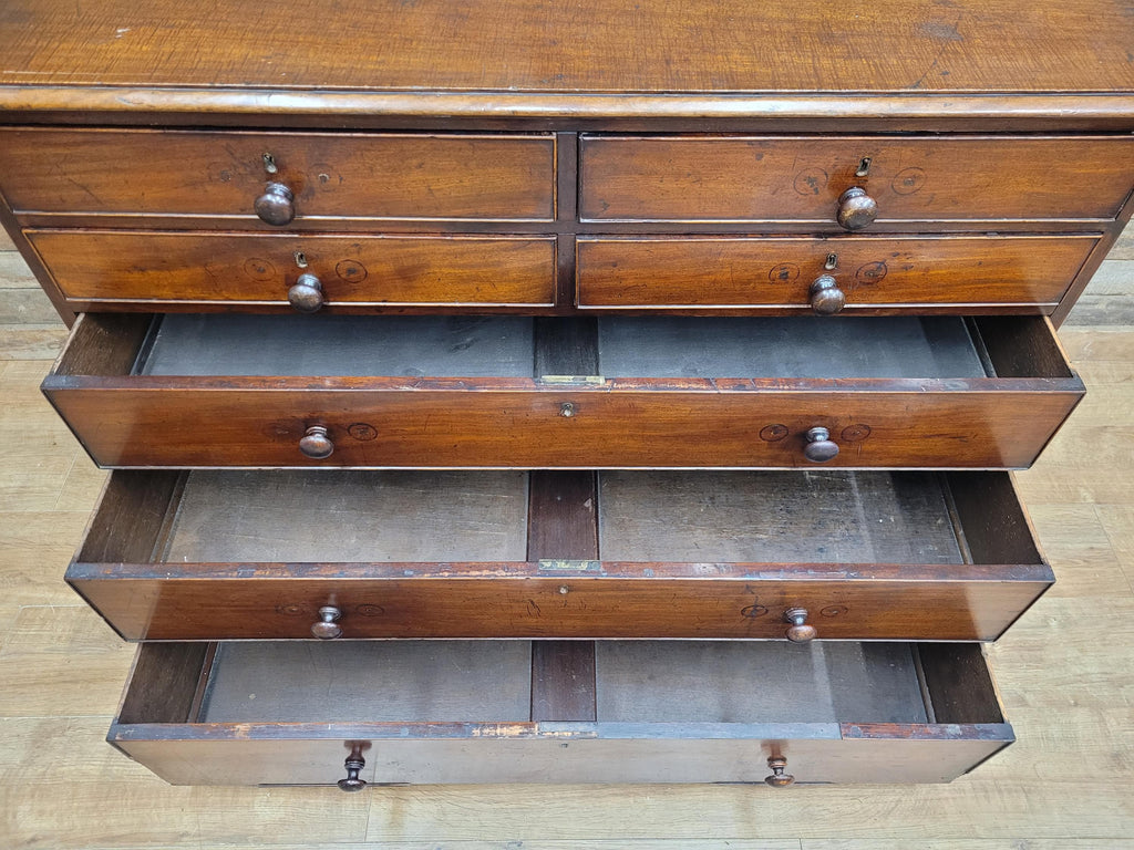 Early Victorian Mahogany Chest Of Drawers Seven Drawer Circa 1850