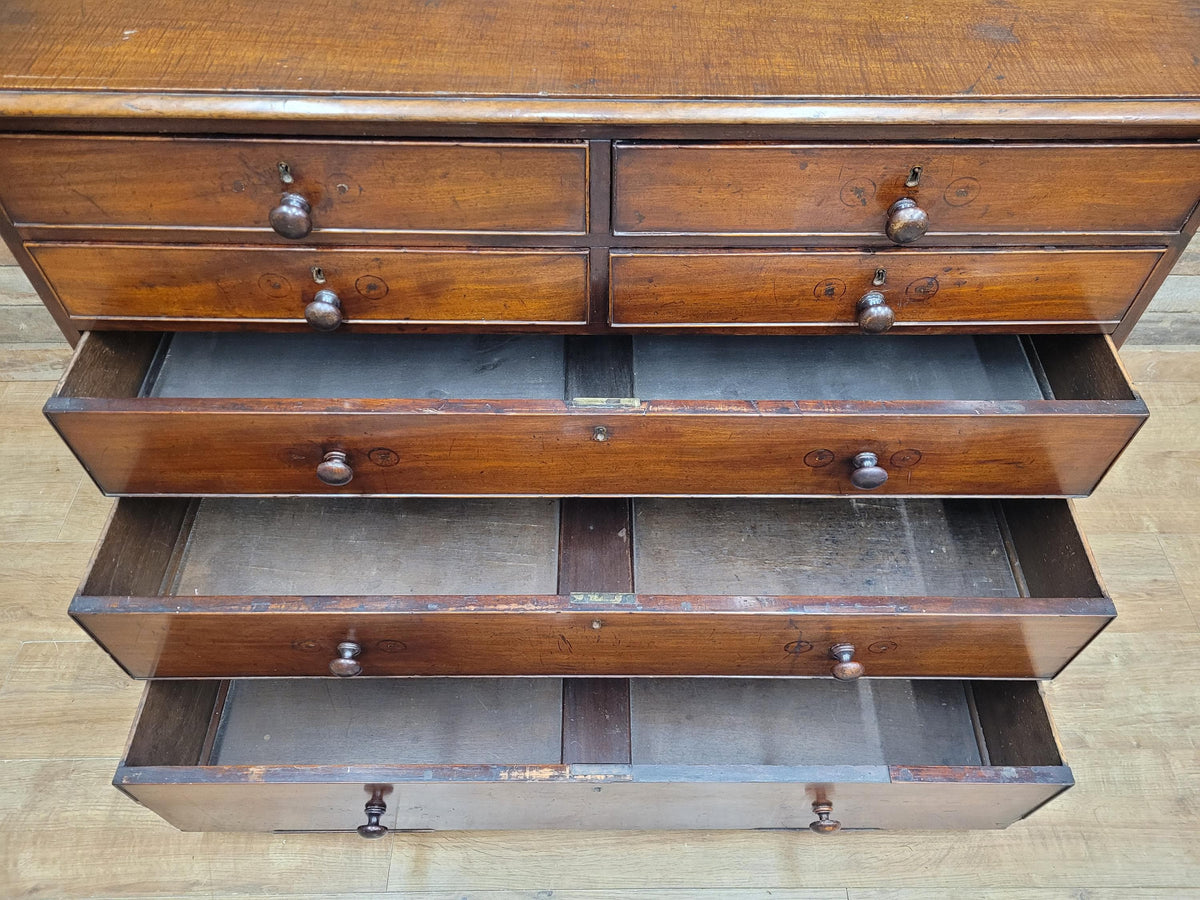 Early Victorian Mahogany Chest Of Drawers Seven Drawer Circa 1850