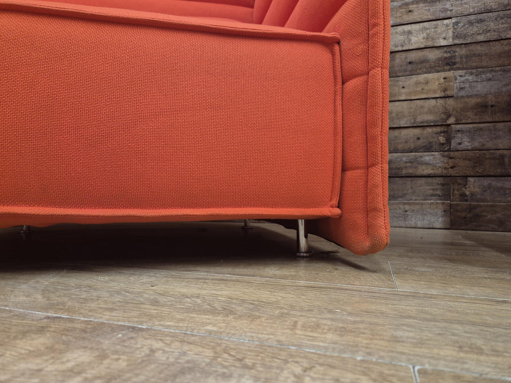 Vitra Armchairs Orange Fabric Alcove Plume Contract Highback Matching Pair