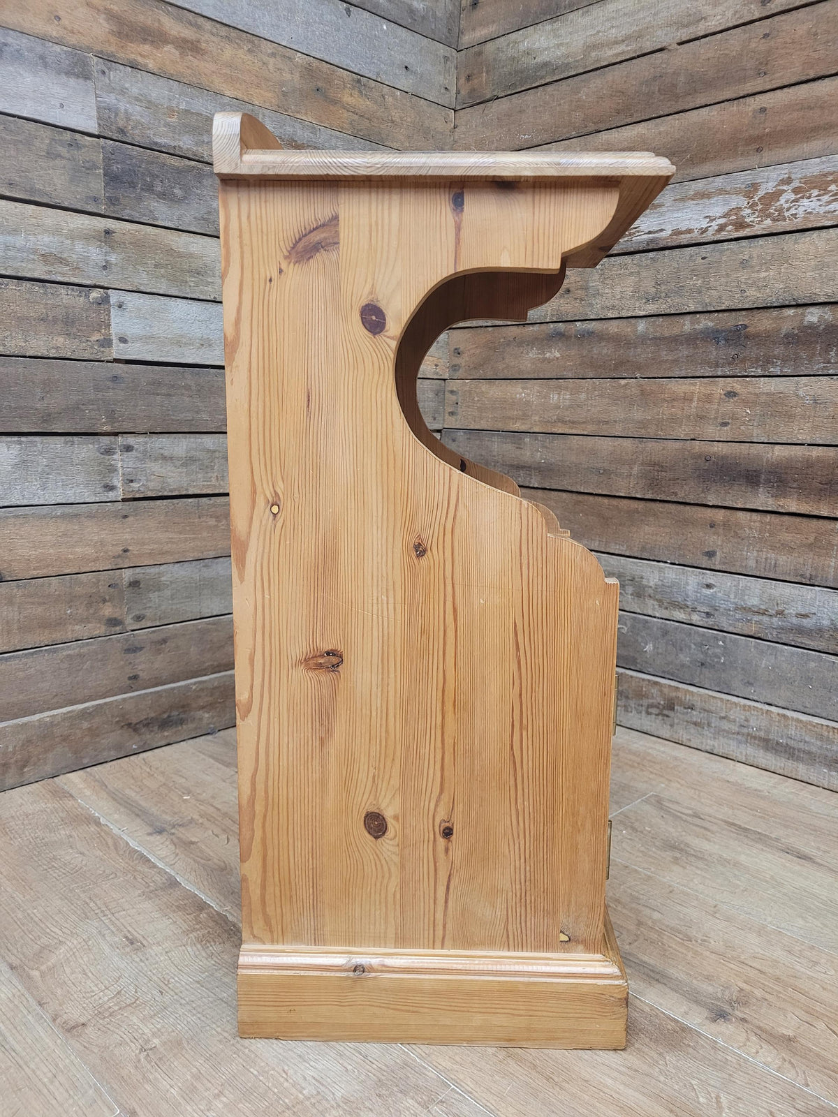 Victorian Pine Pot Cupboard Bedside Cabinet Open Shelf