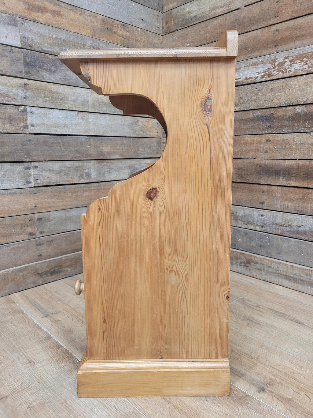 Victorian Pine Pot Cupboard Bedside Cabinet Open Shelf